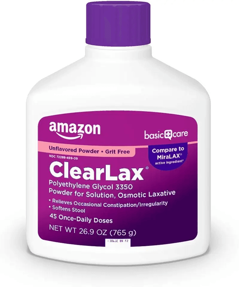 Amazon Basic Care ClearLax Polyethylene Glycol 3350 Powder for Solution: Hero Images