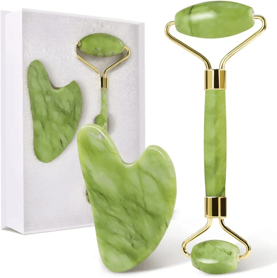 GUGUG Gua Sha and Jade Roller Set: Hero Images