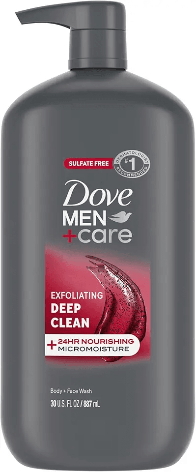 Dove Men+Care Body and Face Wash Exfoliating Deep Clean for Men: Hero Images
