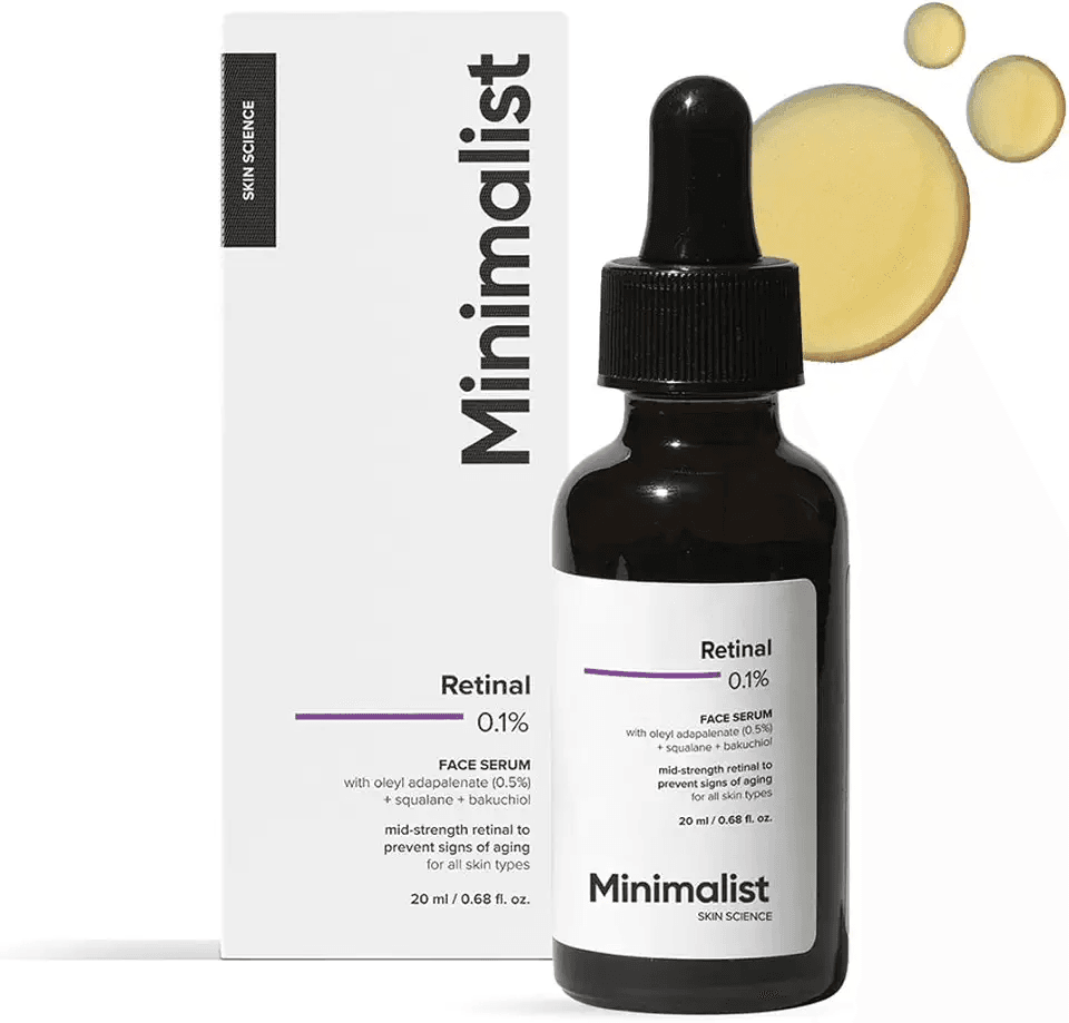 Minimalist 0.1% Retinal Face Serum for Anti Aging: Hero Images