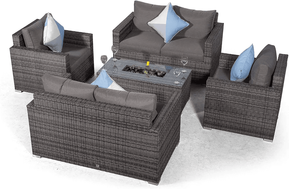 Giardino Sydney 6 Seater Grey Rattan Conversation Sofa Set with 2 x Loveseats: Hero Images