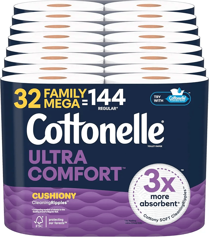 Cottonelle Ultra Comfort Toilet Paper with Cushiony CleaningRipples Texture: Hero Images