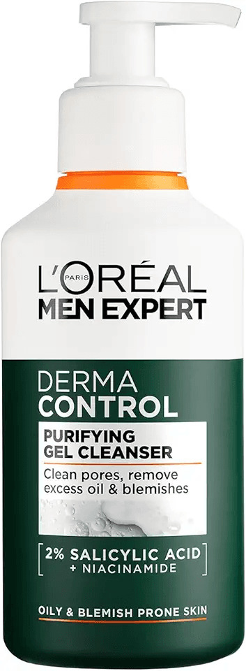 L'Oréal Men Expert Derma Control Purifying Cleansing Gel for Oily & Blemish-Prone Skin: Hero Images