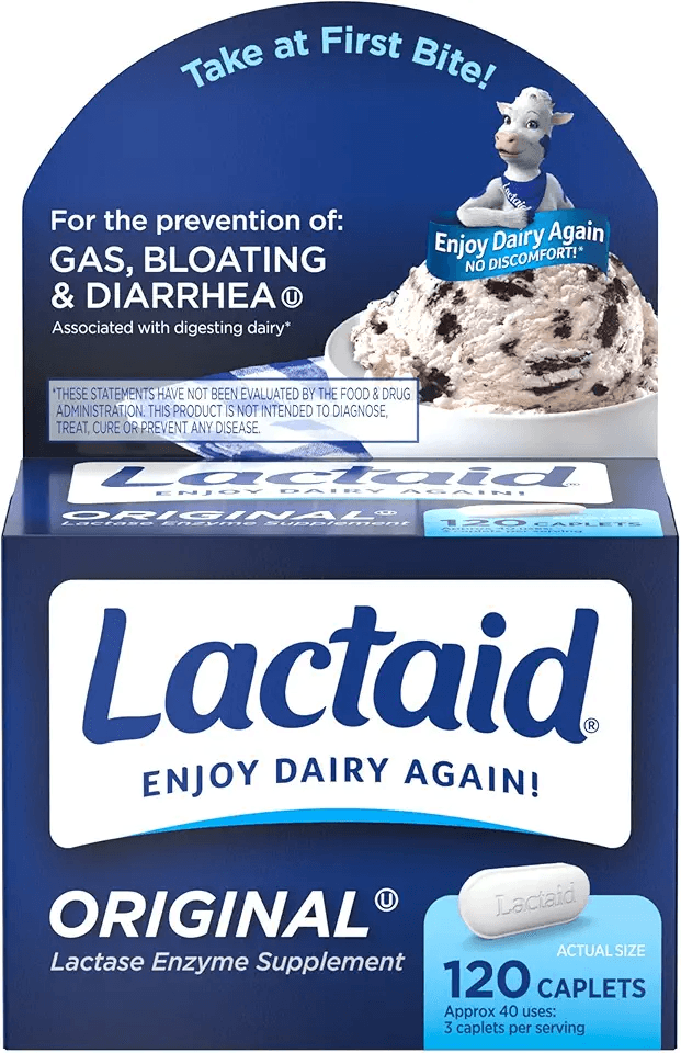 Lactaid Original Strength Lactose Intolerance Relief Caplets with Natural Lactase Enzyme: Hero Images