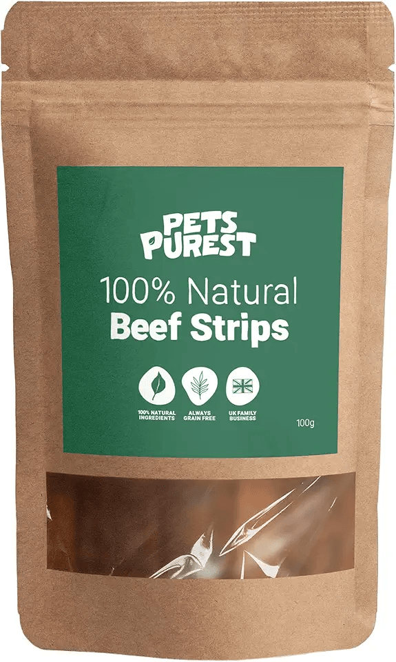 Pets Purest Dog Treats Beef Strips UK: Hero Images