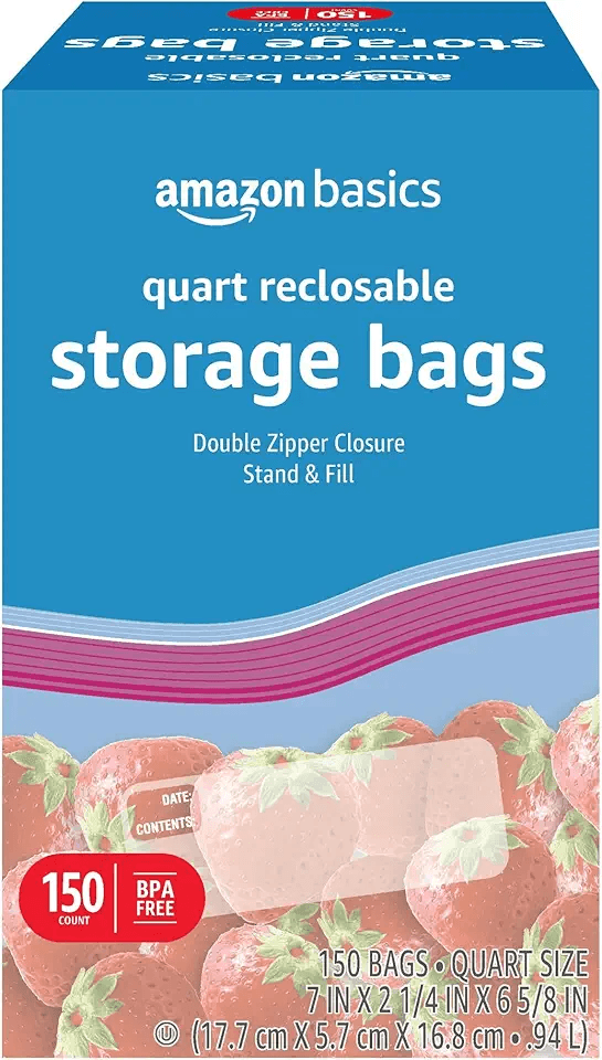 Amazon Basics Reclosable Quart Food Storage Bags: Hero Images