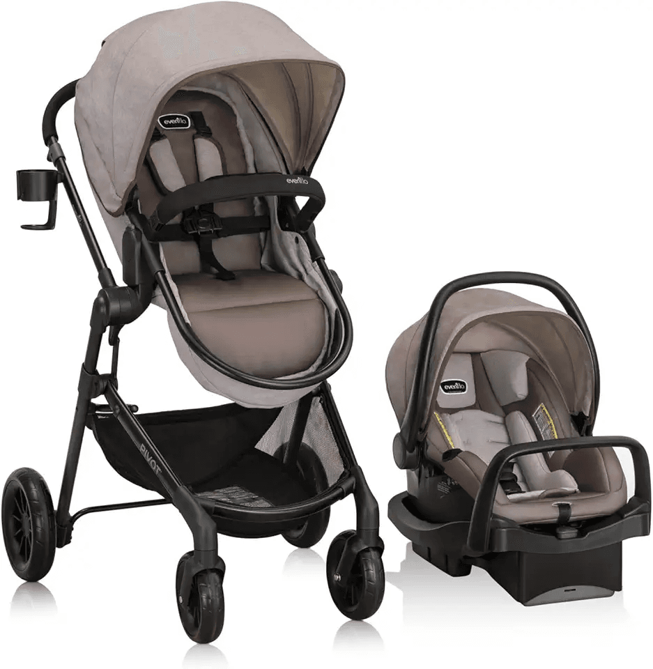 Evenflo Pivot Modular Travel System with LiteMax Infant Car Seat with Anti-Rebound Bar…: Hero Images