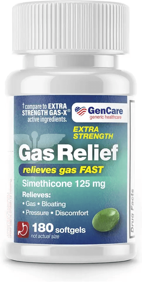 GenCare -Extra Strength Gas Relief Simethicone 125mg (180 Softgels) Maximum Strength…: Hero Images