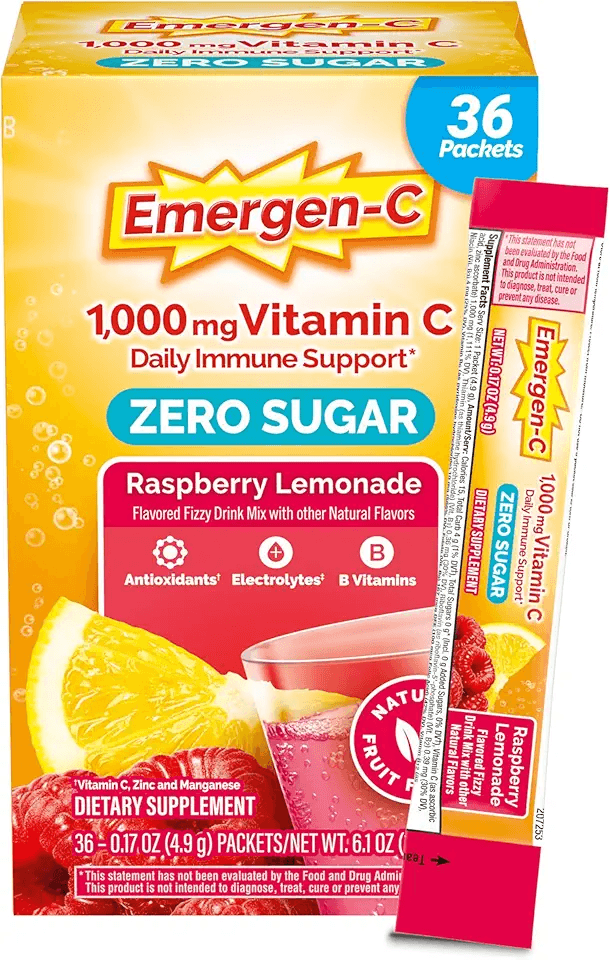 Emergen-C Zero Sugar 1000 mg Vitamin C Powder for Daily Immune Support Caffeine Free…: Hero Images