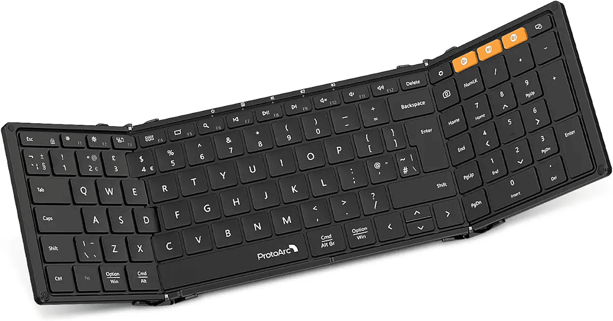 ProtoArc XK01 Foldable Bluetooth Keyboard with Number Pad: Hero Images