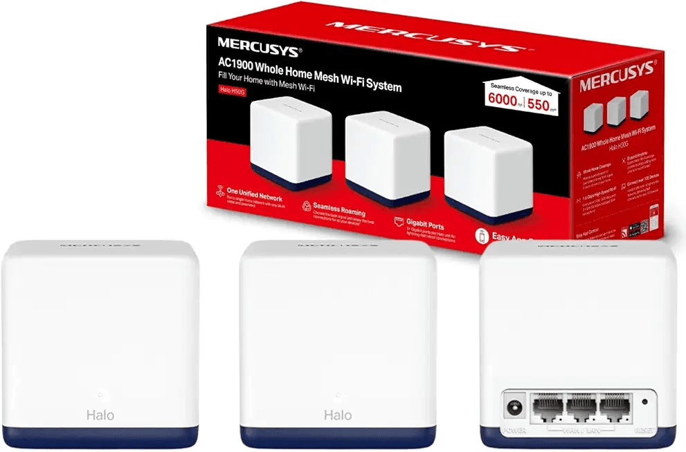 MERCUSYS Halo H50G(3-pack) AC1900Mbps Mesh WiFi System: Hero Images
