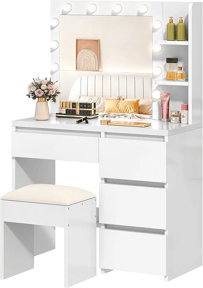 YITAHOME Dressing Table with Mirror and Stool: Hero Images