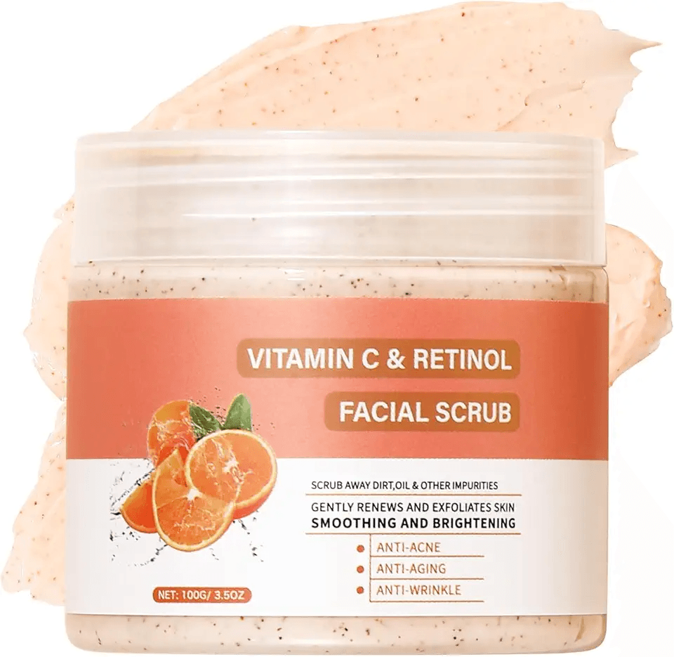 Face Scrub with Retinol and Vitamin C Facial Exfoliator Facial Peeling Brightening…: Hero Images