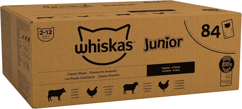 whiskas Junior Classic Selection in Gravy 84 Pouches: Hero Images