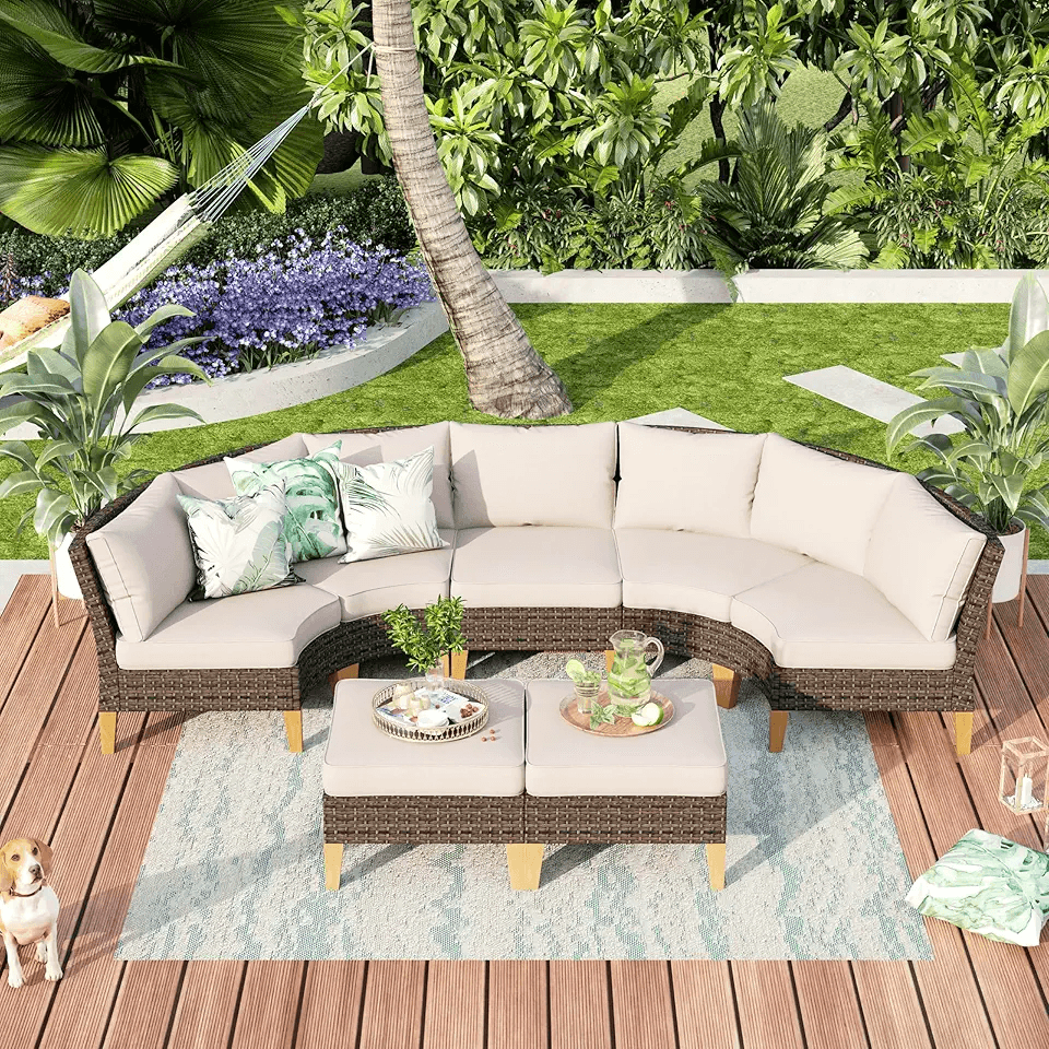 MFSTUDIO Garden Sofa Rattan Furniture Set: Hero Images