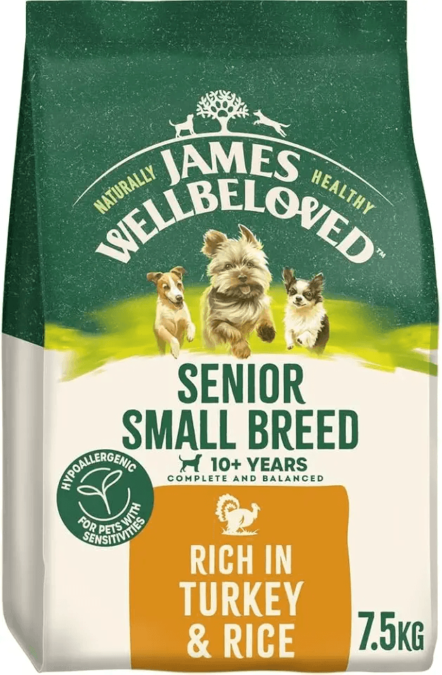 James Wellbeloved Dog Senior Hypoallergenic Dry Food Small Breed Turkey and Rice 7.5 kg: Hero Images