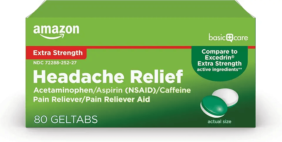 Amazon Basic Care Headache Relief Geltabs: Hero Images