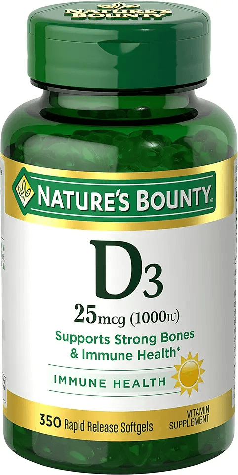 Nature's Bounty Vitamin D3 1000 IU Softgels: Hero Images