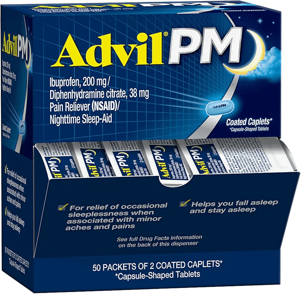 Advil PM Pain Reliever and Nighttime Sleep Aid: Hero Images