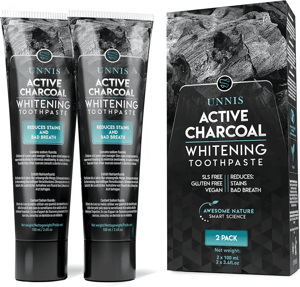 Activated Charcoal Teeth Whitening Toothpaste 2 Pack Active Natural Teeth Whitening…: Hero Images