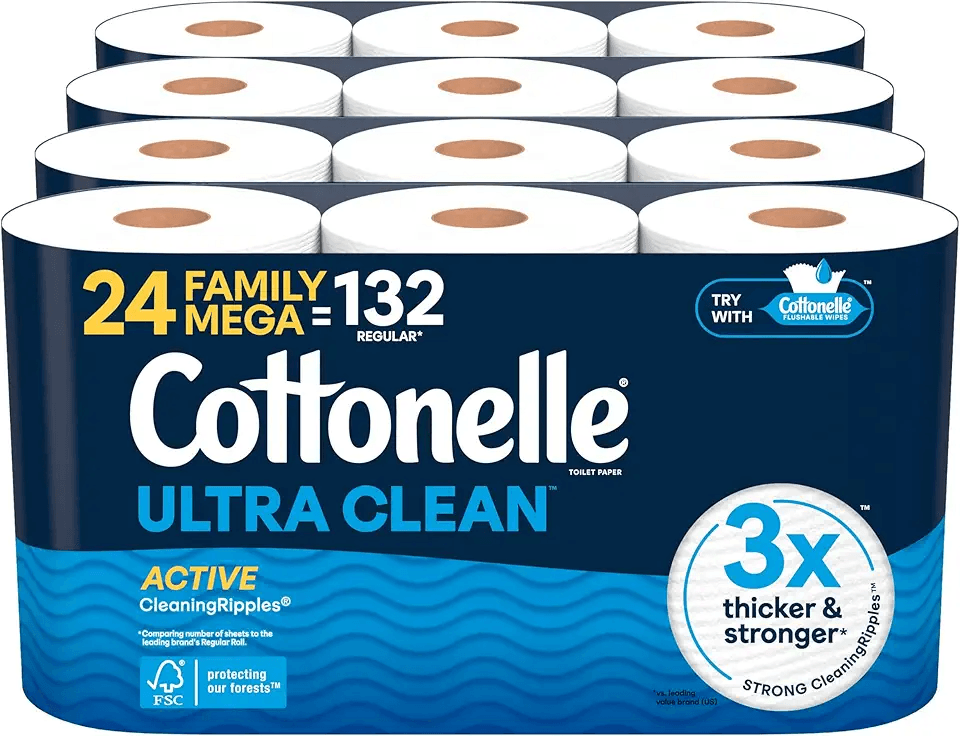 Cottonelle Ultra Clean Toilet Paper with Active CleaningRipples Texture: Hero Images