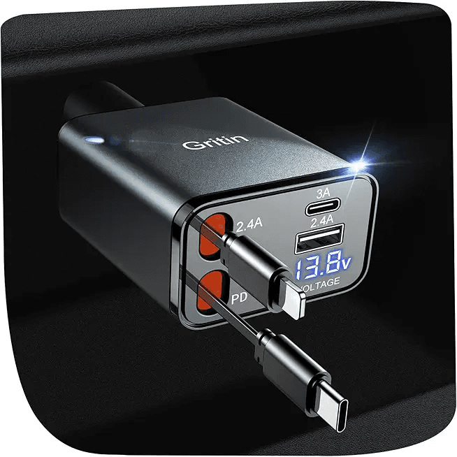 Gritin Retractable Car Charger: Hero Images