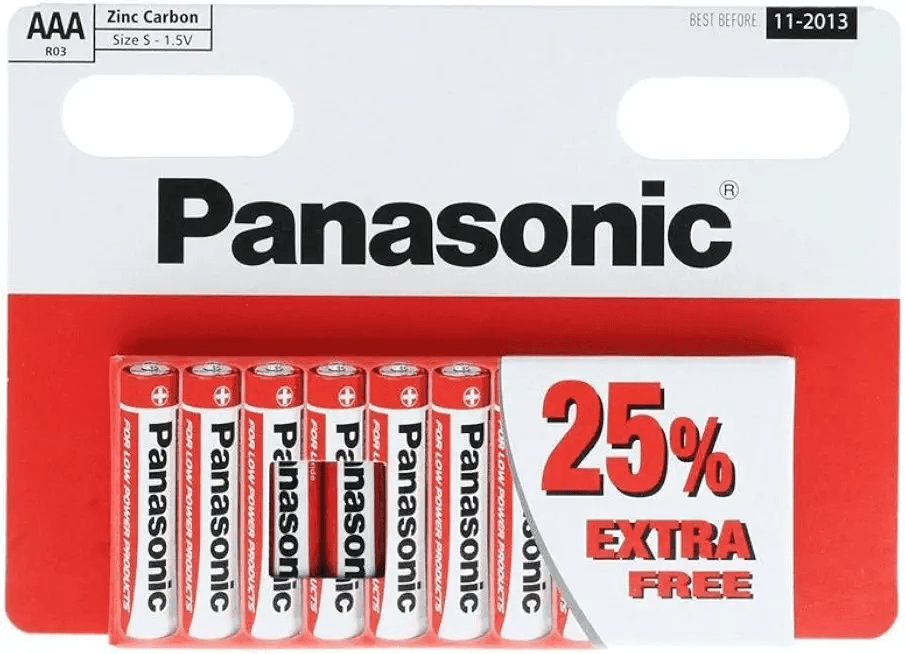 Panasonic AAA (1.5v) Zinc Carbon Batteries (also known as UM4: Hero Images