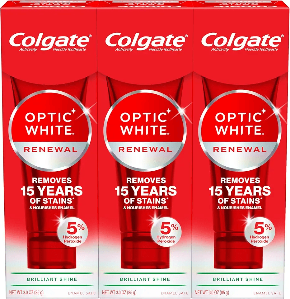 Colgate Optic White Renewal Teeth Whitening Toothpaste: Hero Images