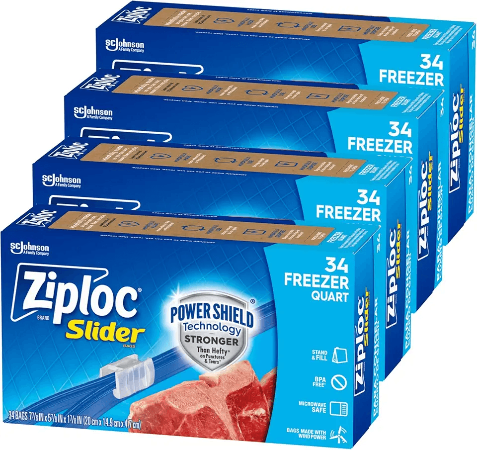 Ziploc Quart Food Storage Freezer Slider Bags: Hero Images