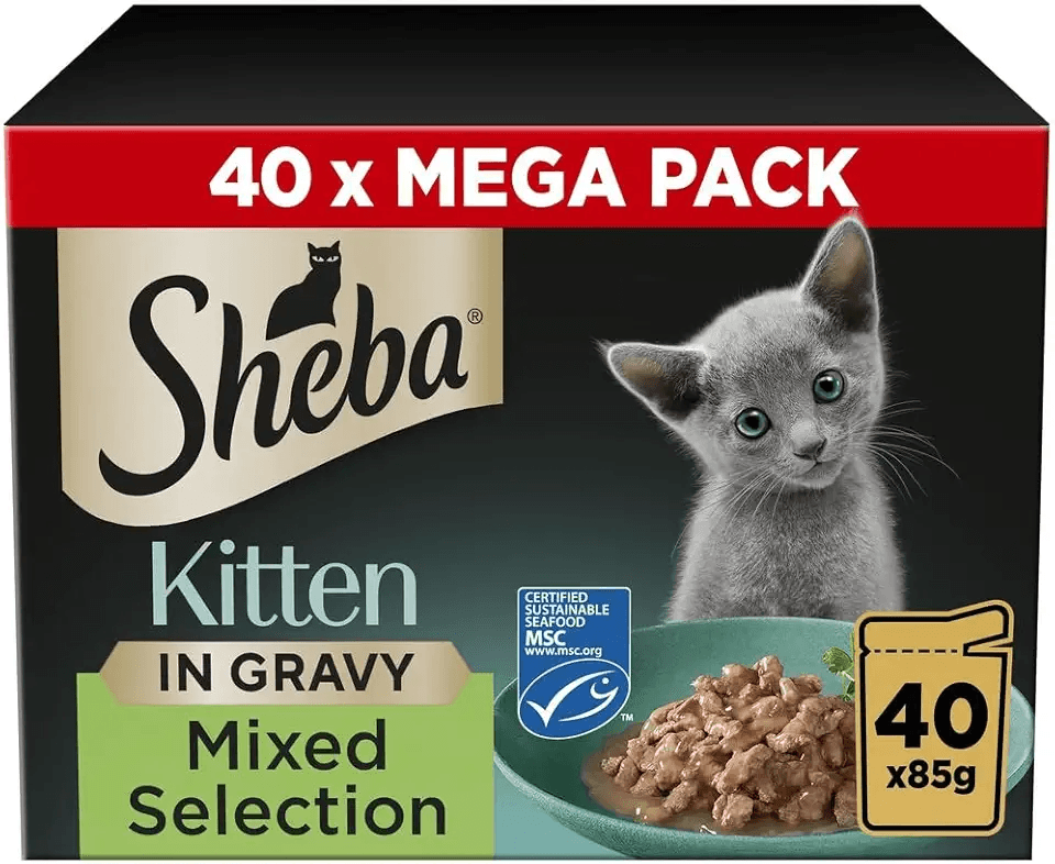 Sheba Sauce Collection Cat Food Pouch for Kitten Mixed Selection in Gravy 40x85g: Hero Images