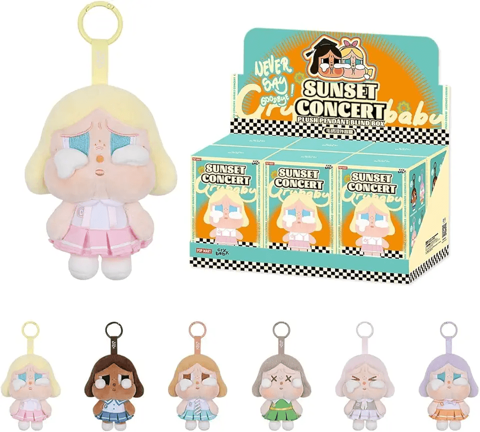 POP MART CRYBABY Sunset Concert Series-Plush Pendant Whole Set(6Boxes) 2.5 inches…: Hero Images