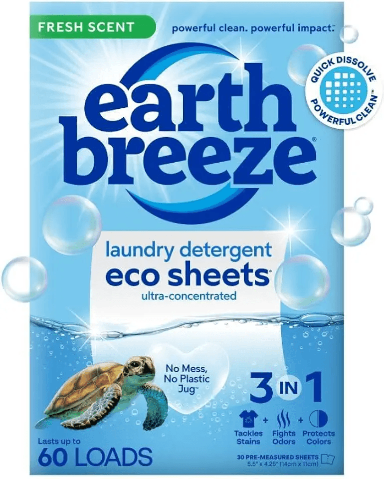 Earth Breeze Laundry Detergent Sheets Fresh Scent: Hero Images