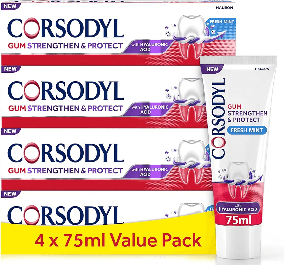 Corsodyl Toothpaste Multipack Gum Strengthen & Protect with Hyaluronic Acid: Hero Images