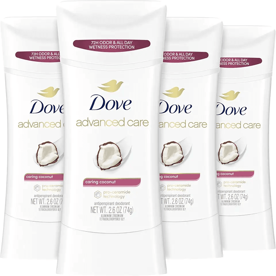 Dove Advanced Care Antiperspirant Deodorant Stick Caring Coconut 4 ct for helping your…: Hero Images
