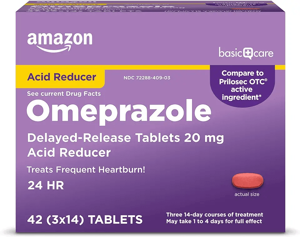 Amazon Basic Care Omeprazole Delayed Release Tablets 20 mg: Hero Images