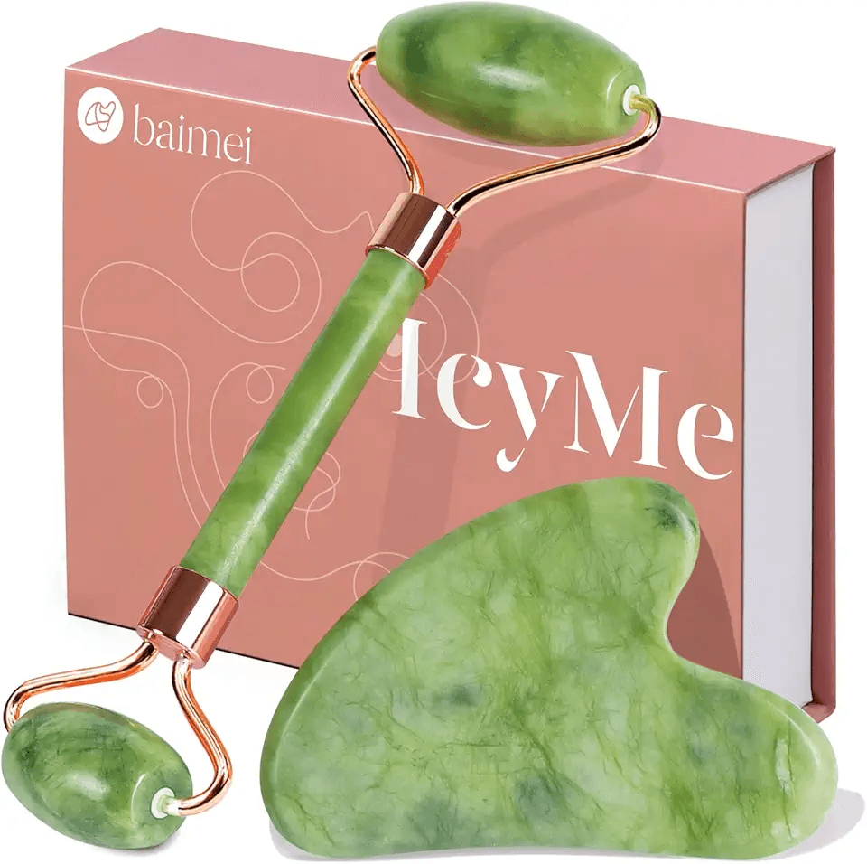 BAIMEI Gua Sha Set and Jade Roller: Hero Images