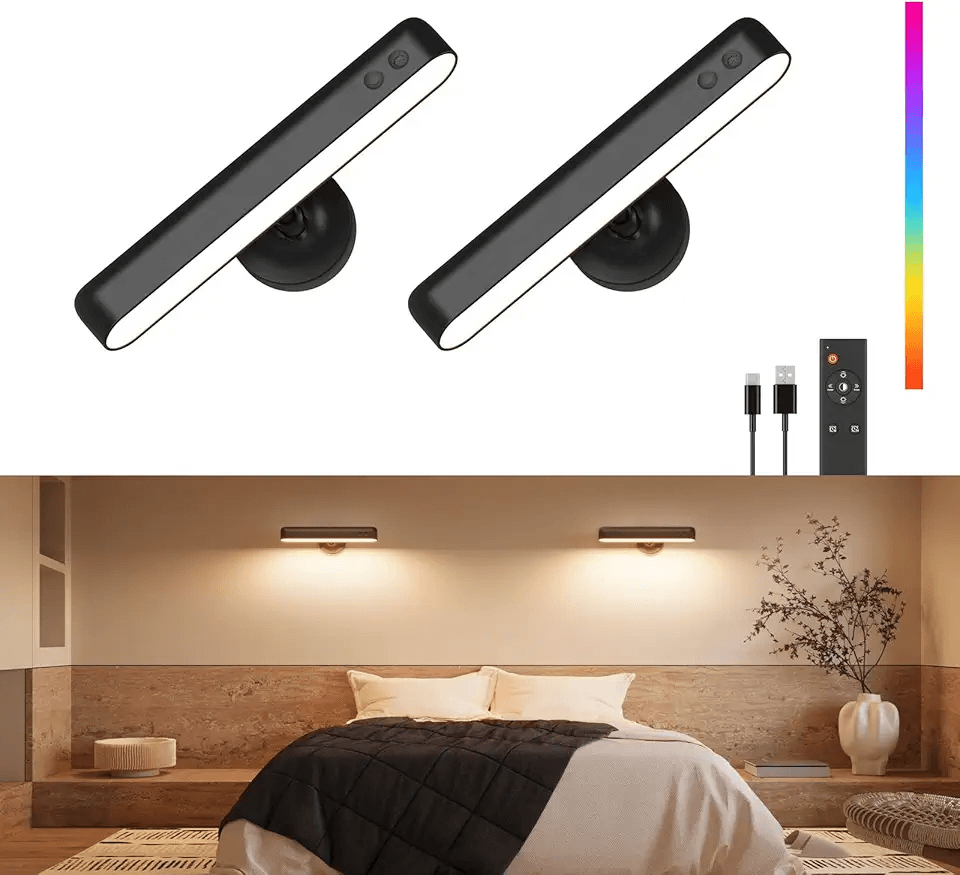 PopoIron Rechargeable Wall Sconces LED Wall Lights with 7500mAh Battery Lamp for Bedroom: Hero Images