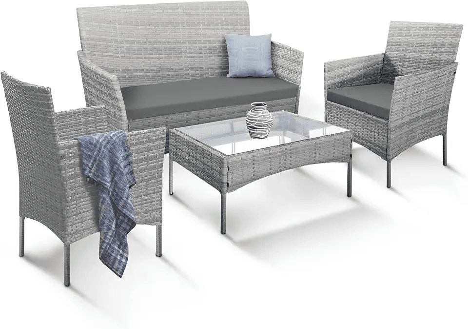 KEPLIN 4pc Rattan Garden Furniture Set: Hero Images