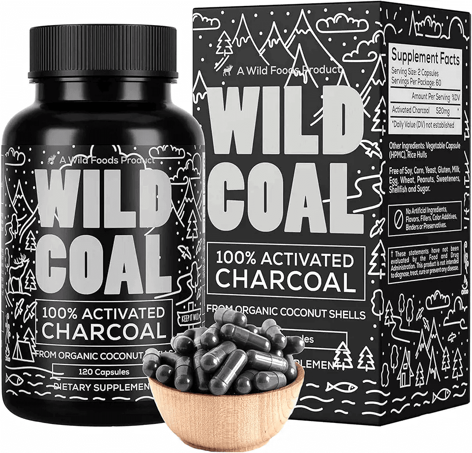 Wild Foods Activated Charcoal Capsules: Hero Images