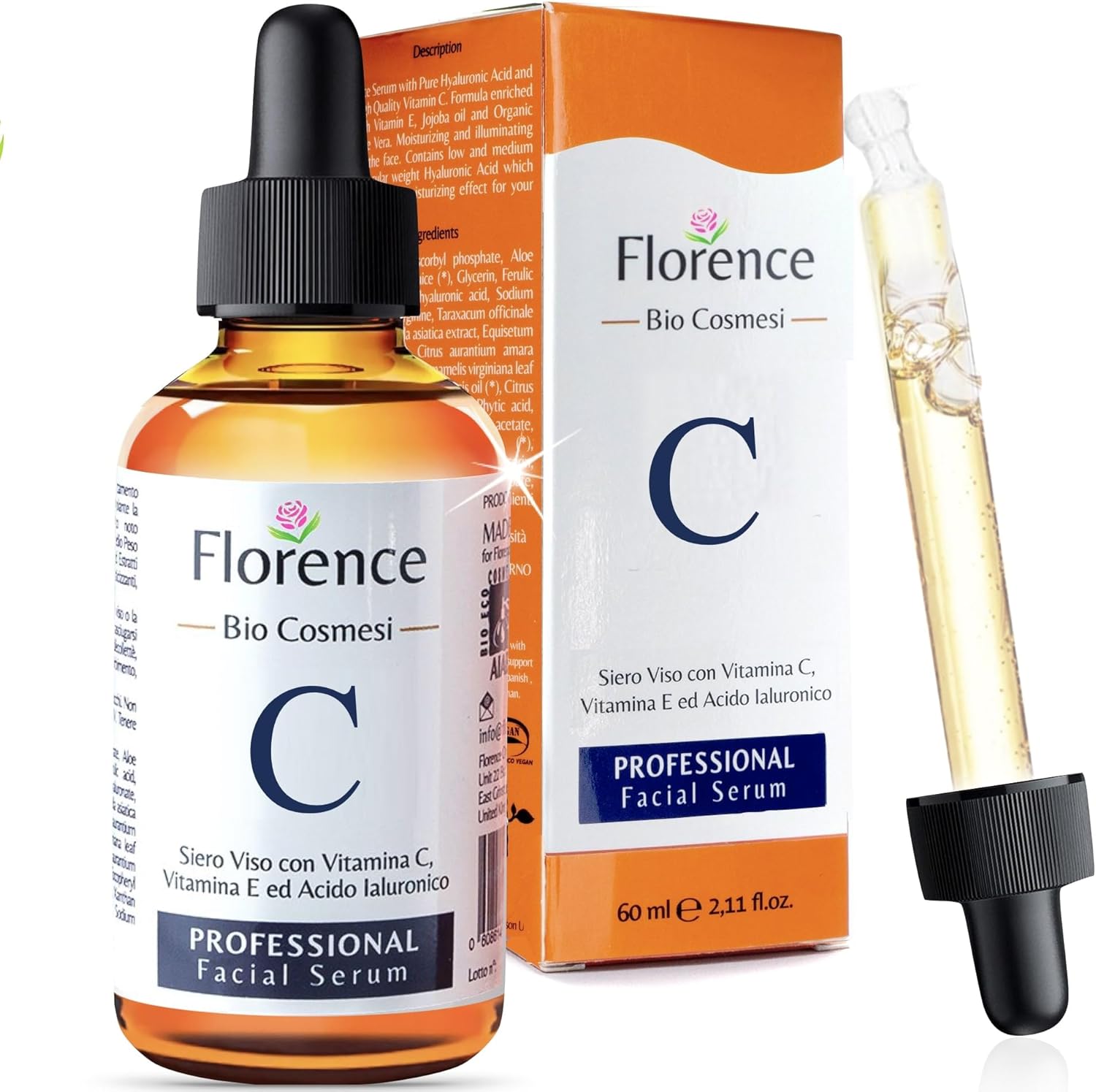 Big 2.11oz. Organic Vitamin C Serum for Face with Hyaluronic Acid. Anti-Aging: Hero Images