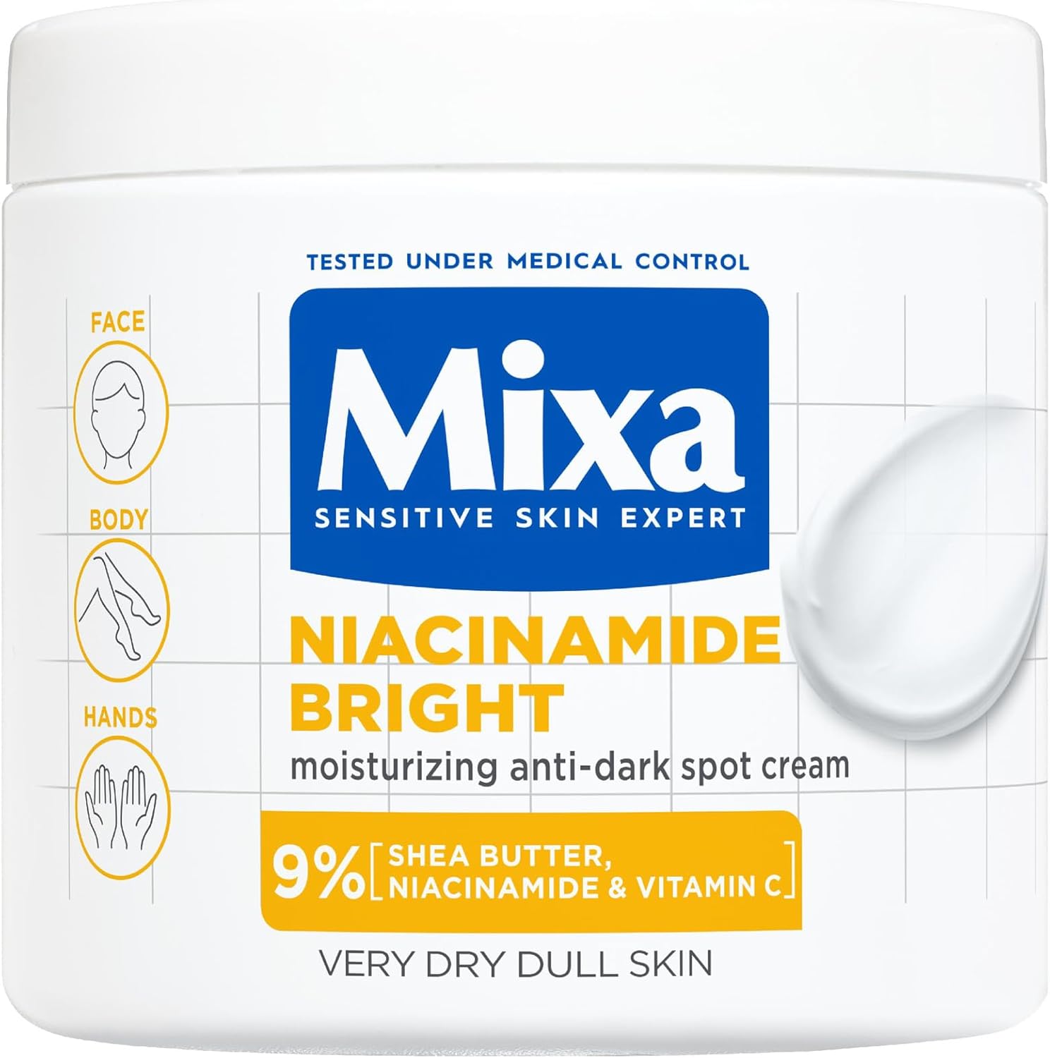 Mixa Anti-Stain Moisturising Cream for Dry and Dull Skin: Hero Images