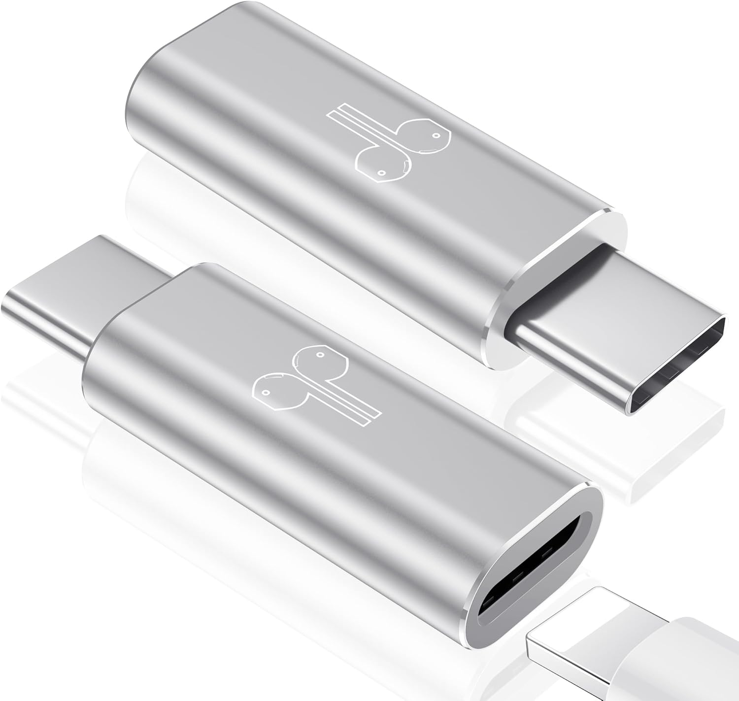 Showcases the different sizes and connector types of the USB-C to USB-A adapter product variations.