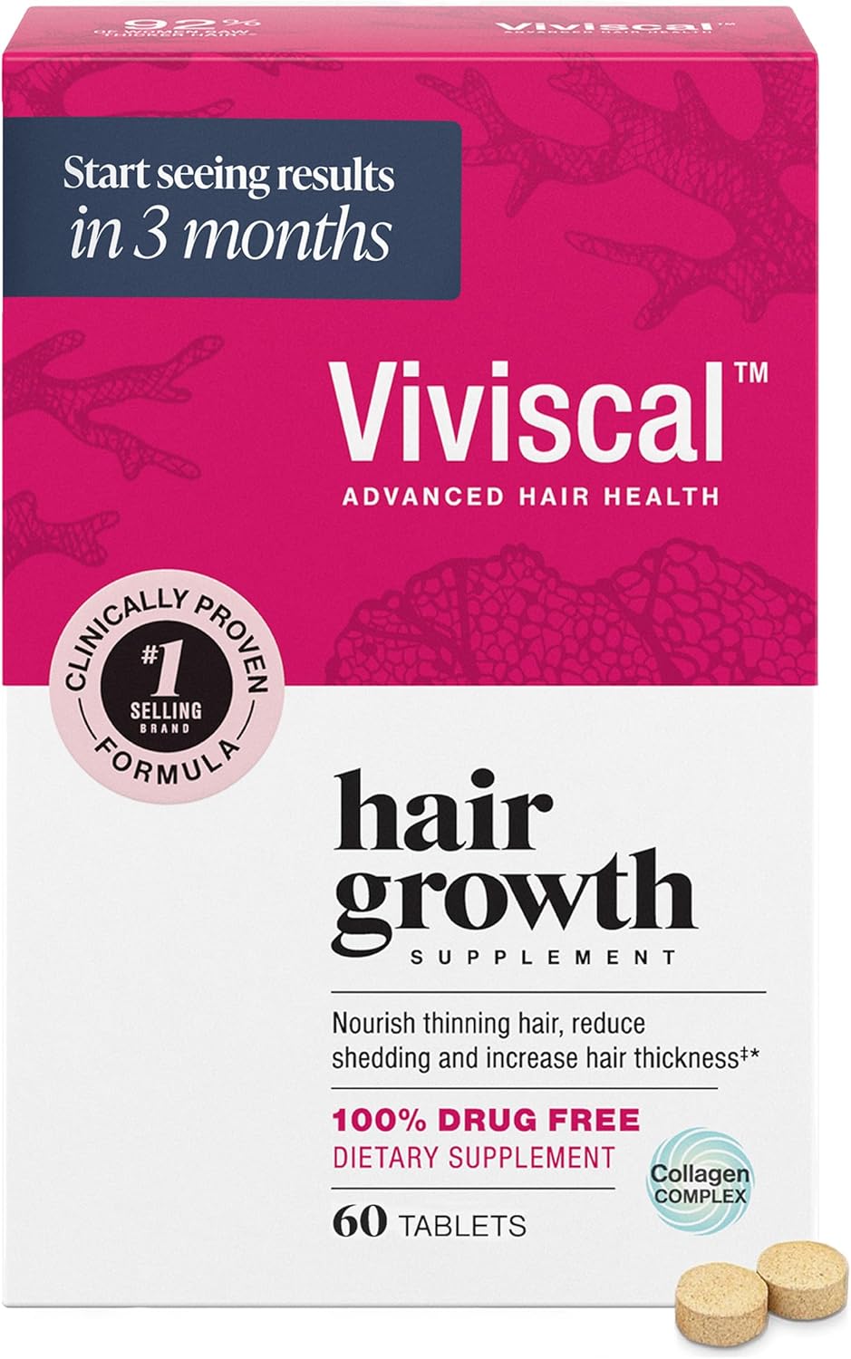 Showcases the product packaging and branding to highlight its credibility as a top-selling, clinically proven hair growth supplement.