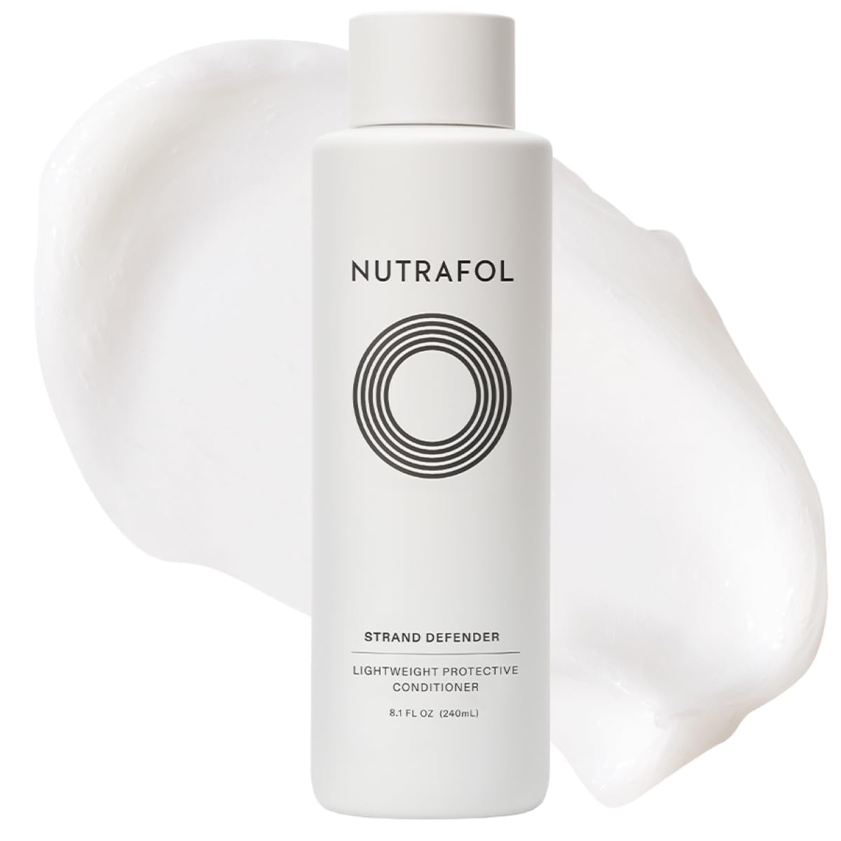 Showcases the product packaging and branding to communicate the product's key benefit of being a lightweight protective conditioner.
