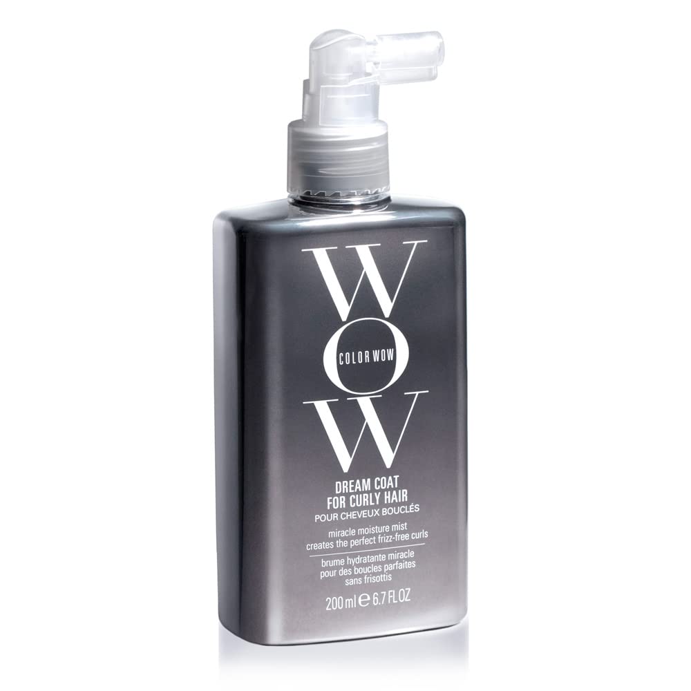 Showcases the product packaging and branding while highlighting its curl-defining and moisturizing benefits for curly hair.