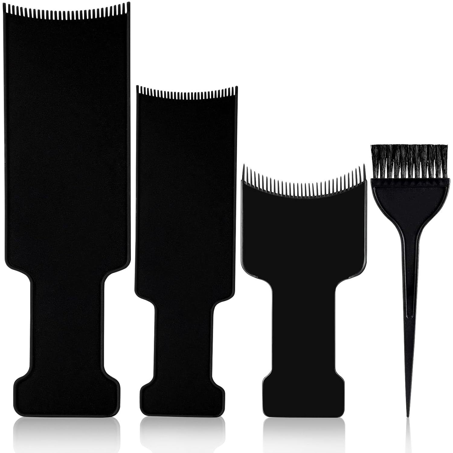 Showcases the various brush sizes and styles included in the product set.