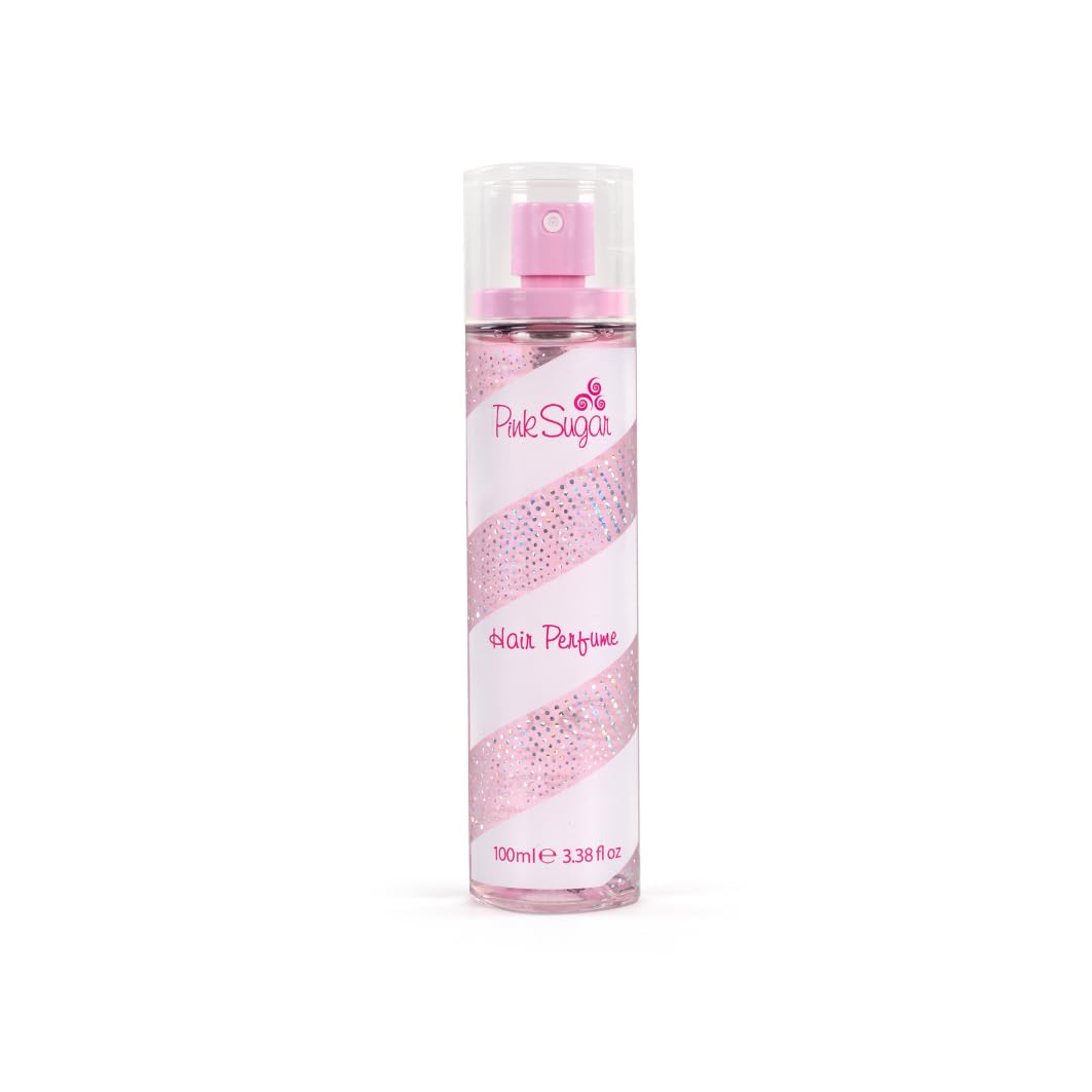 Showcases the product packaging and branding for a feminine hair perfume.