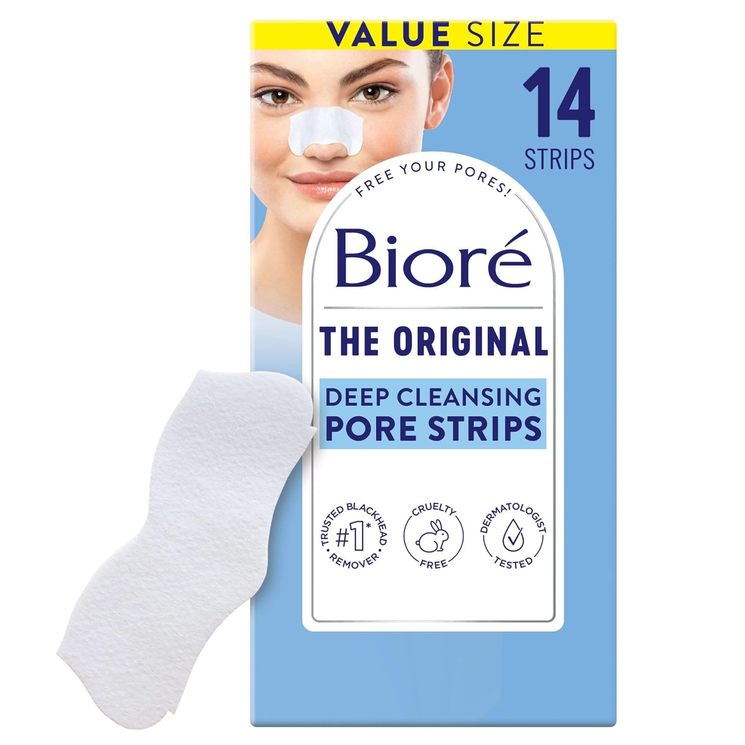 Showcases the product packaging and demonstrates its use on a model to highlight the pore cleansing benefit. Illustrates how to use the product on the nose area, emphasizing its targeted application…