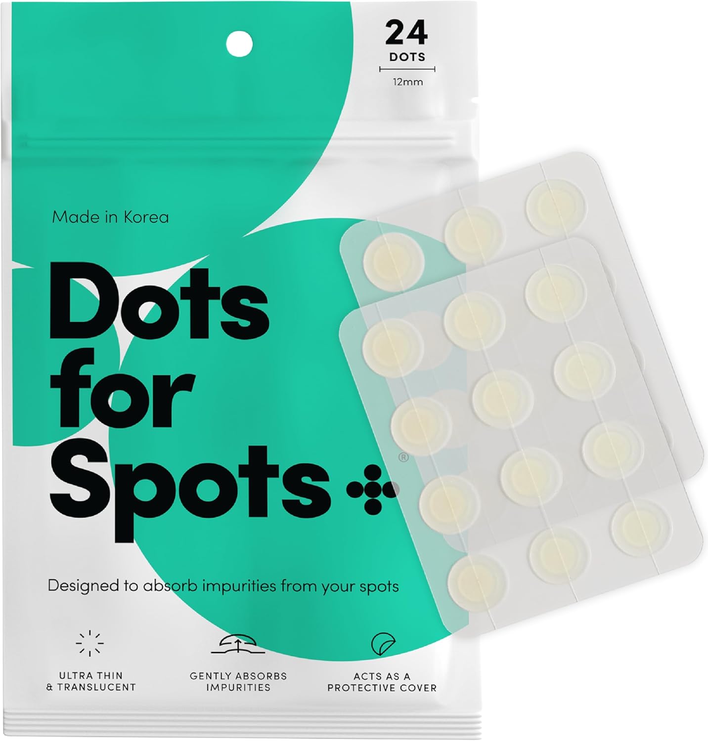 Showcases the product's appearance and quantity, highlighting its use for spot treatment. Displays the product packaging to inform customers about the brand, quantity, and key features.