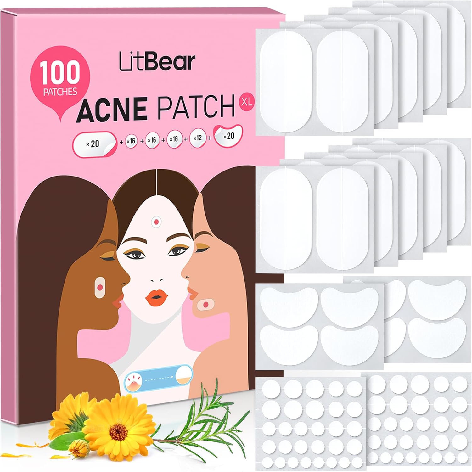 Hero Images for LitBear Large Pimple Patches in 6 Sizes for Large Pimples
